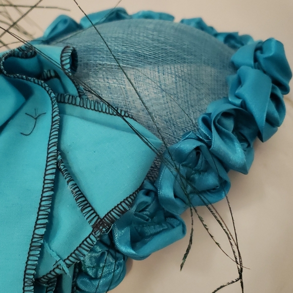 Teal Rosette Fascinator - Picture 3 of 3